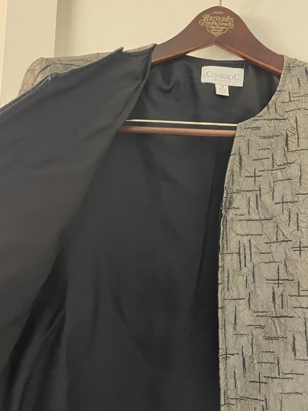 Conrad C Collection Jacket Size 12P Metallic Olive Green - Picture 8 of 9